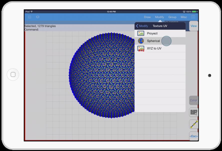 The Texture UV / Spherical tool has these parameters: Texture Spherify.