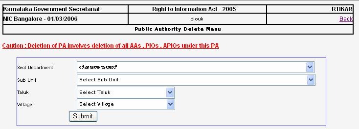 SCR-024: DIOs can delete the entries related to AAs on request by the district users.