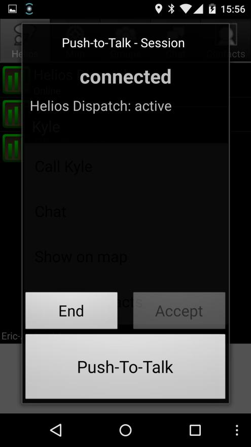 3.3 1:1 Call 3.3.1 1:1 call using the list of group members To do a one-to-one call just tap on the group member you want to talk to and select Call [user].