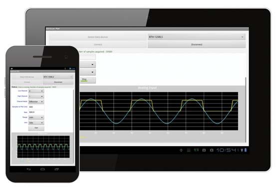 In addition to InstaCal, MCC DAQ software also includes the following software packages: Universal Library for Android Software API used to develop apps that communicate with supported Measurement
