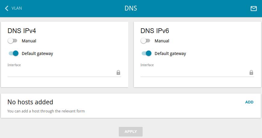 DNS On the Advanced / DNS page, you can add DNS servers to the system. Figure 99. The Advanced / DNS page.