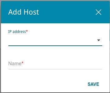 If needed, you can add your own address resource record. To do this, click the ADD button. Figure 100. The window for adding a DNS record.