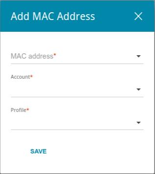 In the window displayed, specify the following parameters: Parameter Description MAC address The MAC address of a device from the router's LAN to which the specified filtering profile will be applied.
