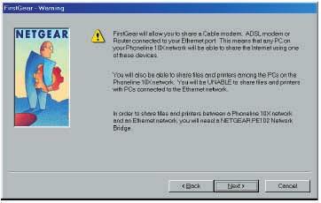 If you selected Dial-Up Modem, click on Next to open the FirstGear -