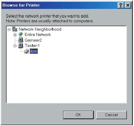 For each PC that is to make use of the shared printer, double-click on the Add Network Printer icon on your desktop to open the