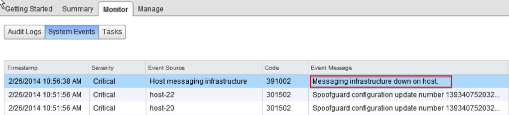 The control plane between hypervisors and the controllers being down. Check NSX Manager System Events. Refer to NSX Logging and System Events.