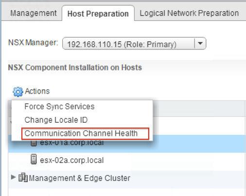 If the status of any of the three connections for a host changes, a message is written to the NSX Manager log.