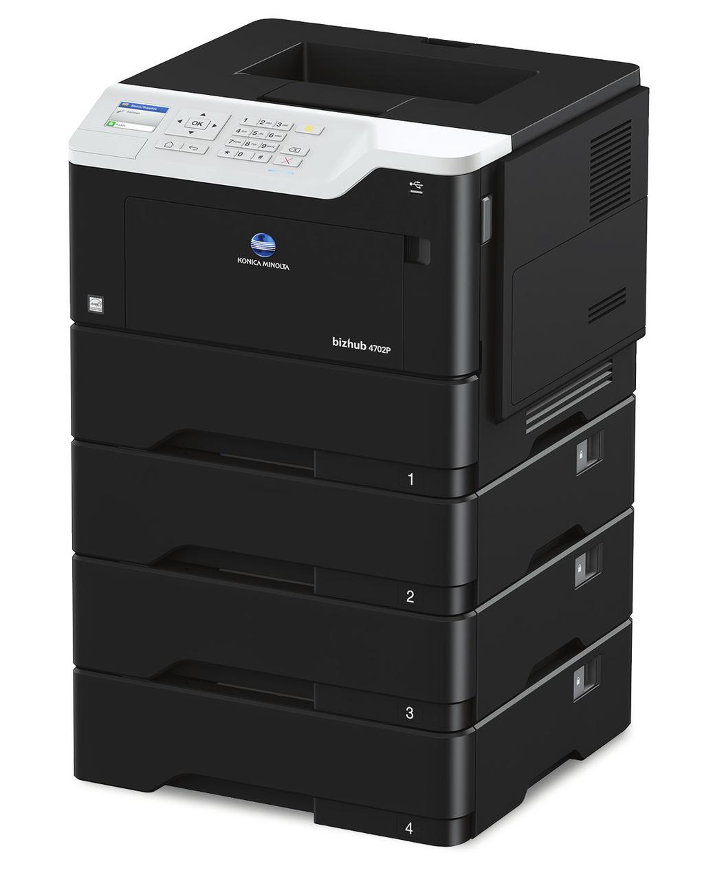 How to Build a System (from start to finish) Step 1: Base Unit bizhub 4702P Electrophotographic Laser Printer Includes PCL6, PostScript 3 and XPS, Automatic Duplex Printing, 512 MB Standard Memory,