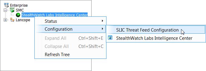 Enabling the SLIC Threat Feed Feature Enabling the SLIC Threat Feed Feature To enable the SLIC Threat Feed through the SMC Desktop Client, complete the