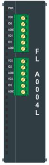 FLA0004L Product Specifications Analog Outputs 4 Output Channels Voltage Input: 0-10V (Min Load 1000Ω) Current Input: 4-20mA (Max Load 500Ω) Isolation Isolation between Analog and Digital section.