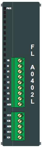 FLA0402L Product Specifications Analog Inputs Analog Outputs Connection Method Resolution Accuracy Non-Linearity Input Input Impedance Temperature Drift Input Response Time Output Response Time 4