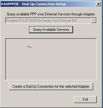 Click on Create a Dial-Up Connection for the selected Adapter (Figure 10) Figure -