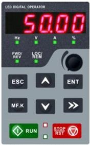 e Digital setting of master frequency value from 10Hz to 15Hz - see example below: Note In level 3 menu pressing the ESC or ENT key will return to level 2 menu however, ENT will display the next
