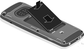 Handset 2 1 3 Insert battery with the contact side pointing down 1. Press the battery down until it clicks into place 2.