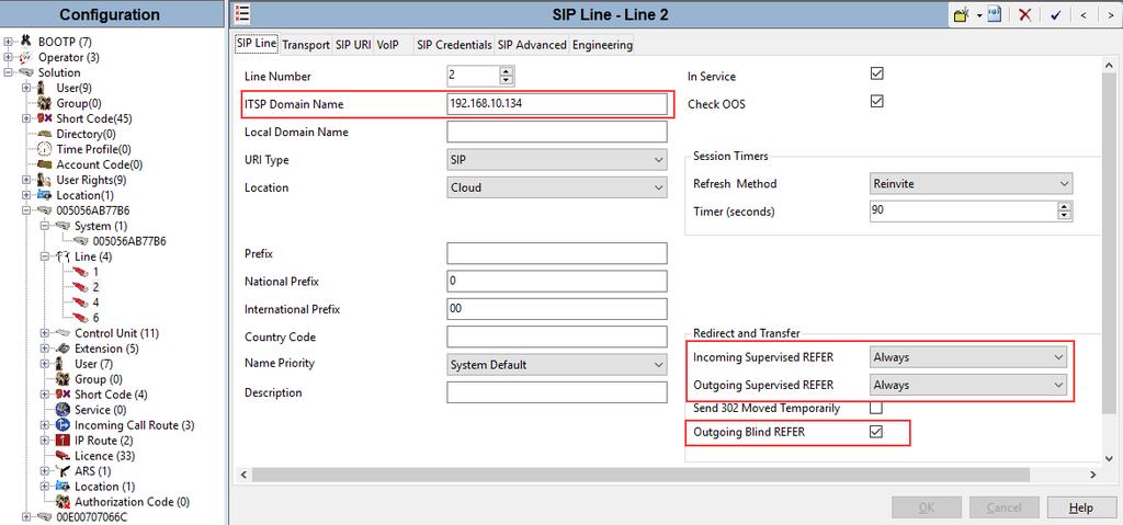 5.3. Configure SIP Line A SIP line is needed to establish the SIP connectivity between Avaya IP Office and eone.
