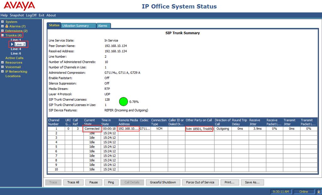 7. Verification Steps This section provides tests that can be performed to verify proper configuration of Avaya IP Office and eone. 7.1.