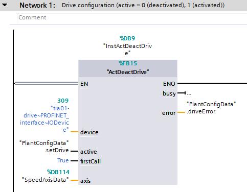 4 Mode of Operation 4.3 Initial project The initial project includes the system data "SystemData" that serves as basis for the configuration of the "Drive".
