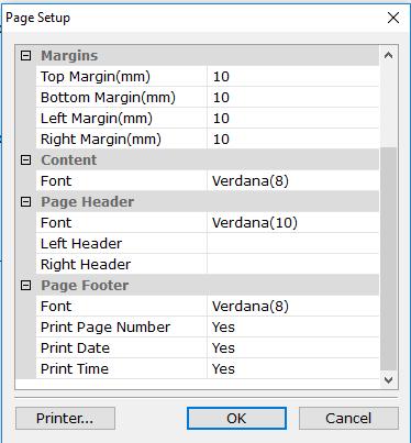 2 Printing reports - Print / Print Preview / Page setup Report, generated in Information Query tab can be saved to hard drive in Excel format or printed on the selected
