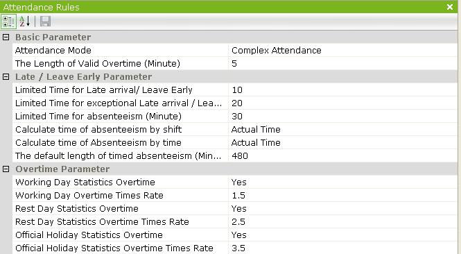 T&A Advanced mode - parameters The minimum time for the calculation of overtime (min) - set in the right field value indicates that the employee had accrued overtime, worked beyond the scheduled time