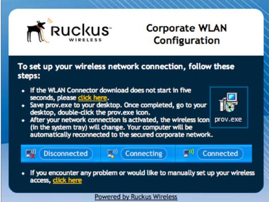 To connect a client device, plug in to an Ethernet port with access to the ZoneDirector s subnet/vlan and use a Web browser to open the activate URL.