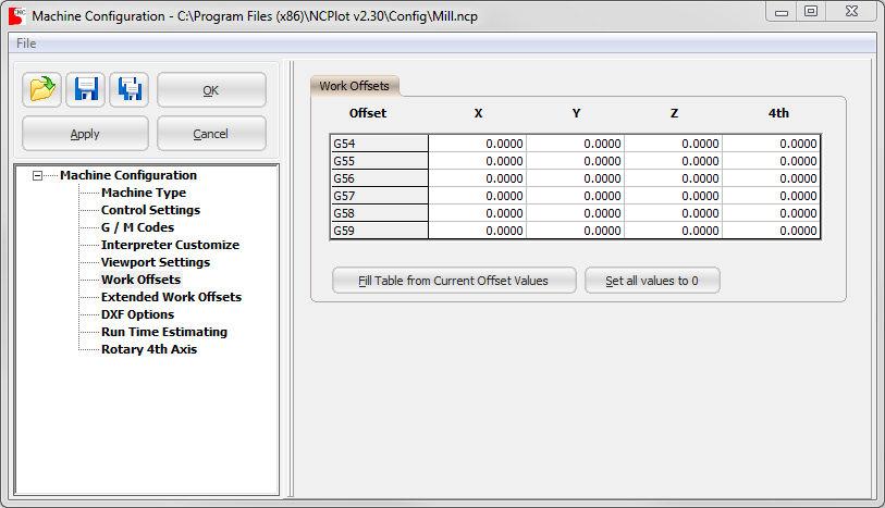 NCPlot v2.30 Manual Just like your machine can accommodate multiple work offset coordinates, NCPlot can also be configured to recognize multiple work locations.