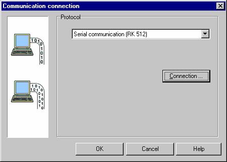 6 Communication Fig. 16: Selecting the communication protocol The software communicates with the devices via a cable link.