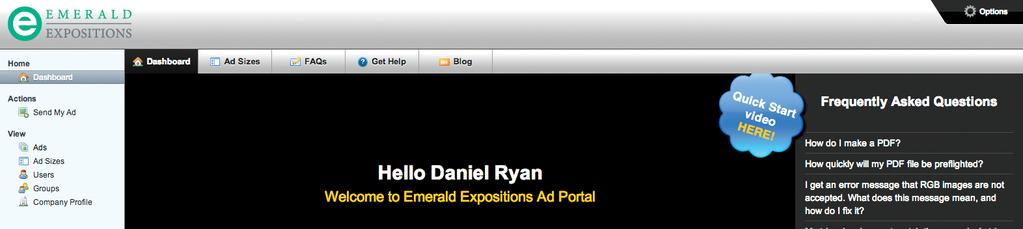 Upload an Advertisement File requirements for all Emerald Expositions