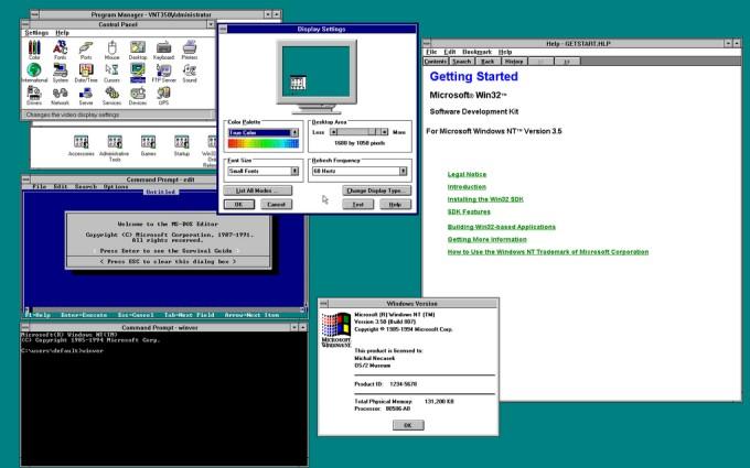 Windows NT 3.5 (1994) Windows NT ning ikkinchi chiqishi Windows NT 3.