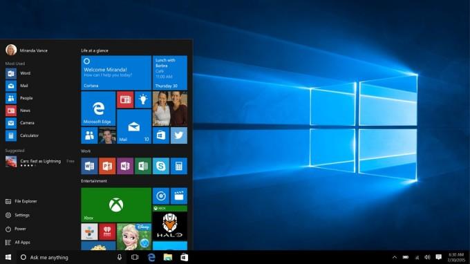 Windows 10 (2015) Pusk ka qaytish: Windows 10 da hammamiz uchun tanish Pusk qaytdi, Cortana, Microsoft Edge