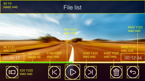 card. File list Play/File delete - N (Nomal file folder) (Regular location of the file to be saved when driving) - E (Impact Detection folder) (Location of the G-Sensor, motion
