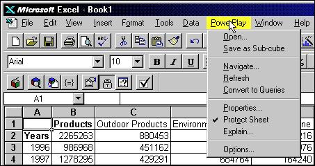 Chapter 2: Essential Skills The PowerPlay for Excel Menu and Toolbar PowerPlay Menu When you have the PowerPlay for Excel add-in loaded in Excel, two PowerPlay items appear: the menu and the toolbar.