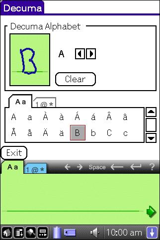 Personalize Recognition is enabled by the comparison of your handwritten characters to characters in the Decuma Alphabet.
