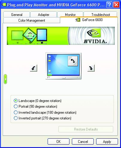 English NV Rotate properties The NV Rotate Properties is used to rotate the screen.