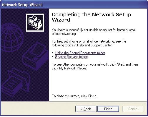 Networking Basics Please read the information on this screen, then click Finish to complete the Network Setup Wizard.