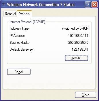 Networking Basics Checking the IP Address in Windows XP This window will appear.