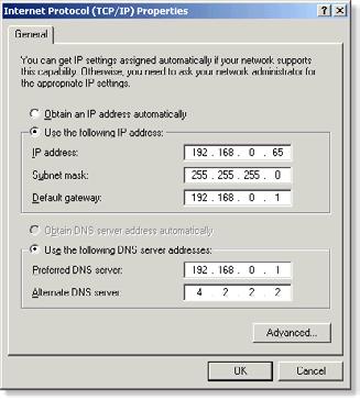 Frequently Asked Questions (continued) Why can t I access the web based configuration? (continued) How can I assign a Static IP Address in Windows 2000?