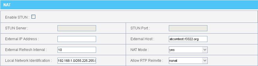 Here provide other two solutions for SIP one-way-audio issue besides outbound proxy. Using any one is OK. a. STUN Just setting STUN server / port is OK.