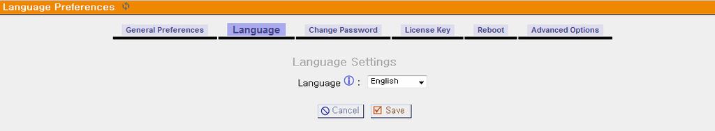 as well as the extension range to be used for various functions. 26.2 Language The Language Settings screen allows the administrator to select the language to be used for the unit.
