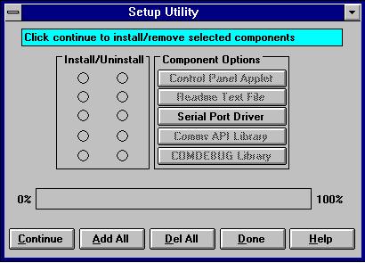 removed by selecting the component s button in the "Uninstall" column then selecting the "Continue" button.