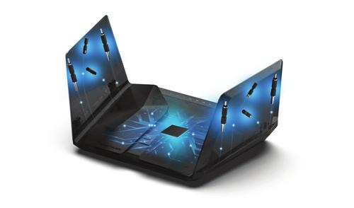 State-of-the-Art Industrial Design This next-generation Nighthawk AX12 router design conceals eight (8) high-performance antennas under the wings.