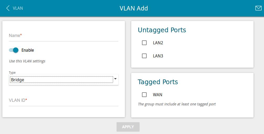 If you want to create a group including LAN ports of the router, first delete relevant records from the lan group on this page. To do this, select the lan group.
