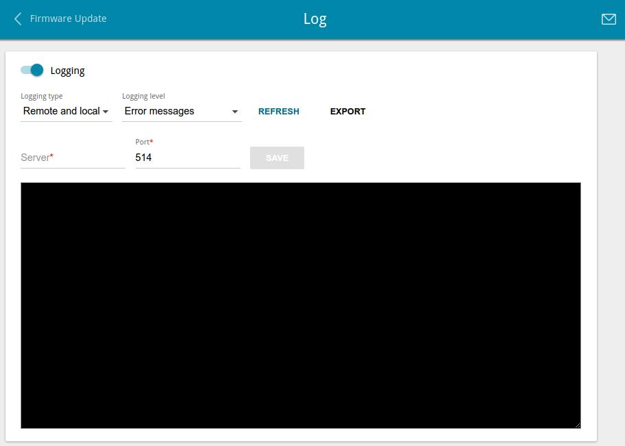 Log On the System / Log page, you can set the system log options and configure sending the system log to a remote host. Figure 122. The System / Log page.