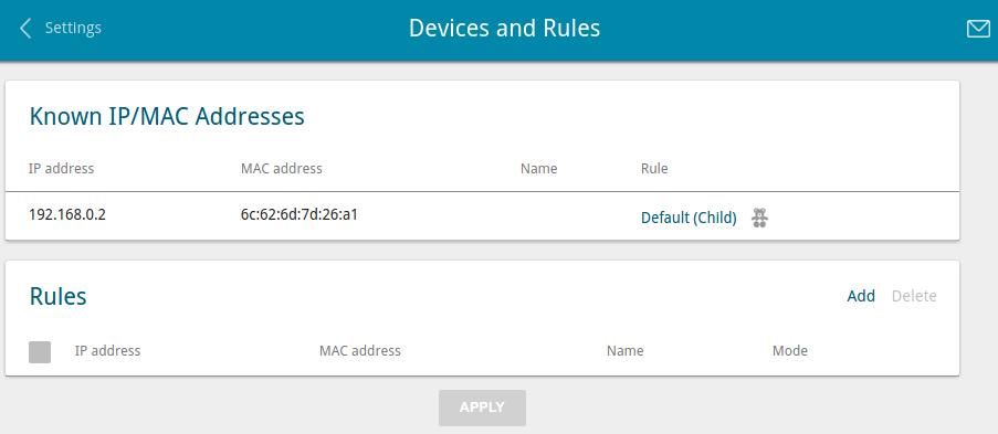 Devices and Rules On the Yandex.DNS / Devices and Rules page,