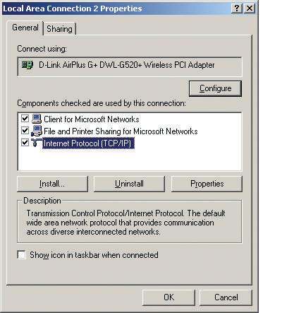 For Windows 2000 users: Go to Start > Settings > Network and Dial-up Connections > Double-click on the Local Area Connection