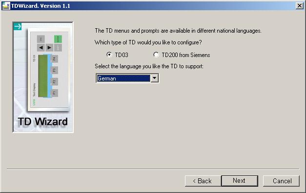 Manual VIPA HMI Teil 2 Deployment TD 03 Language and character set The TD 03 can monitor menu options and entry requests in a configurable language and the according character set.