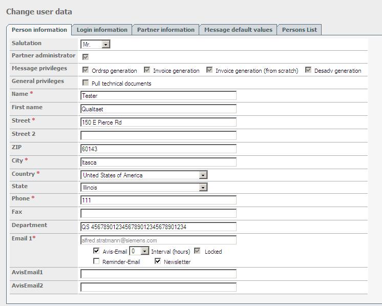 WEB4BIS User Guide - Administration 2. Administration 2.1. Change User Data WEB4BIS allows you to modify your user data.