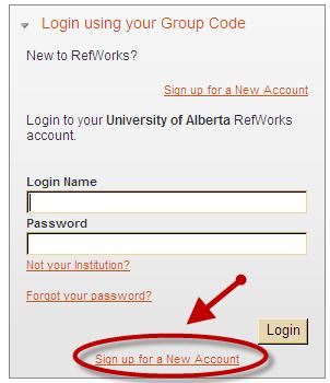 Name and password You will receive an e-mail confirming your registration, and will be provided with a Group Code You can bookmark this URL for quick access to Refworks: http://refworks.