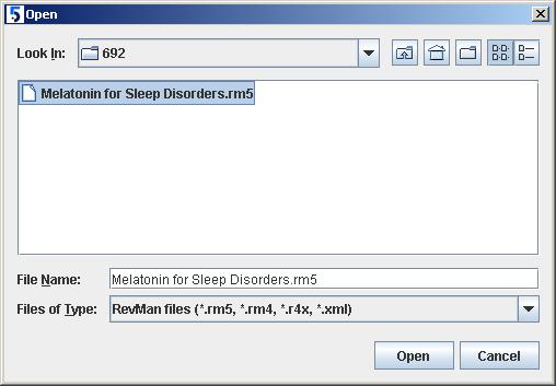 Step 2) Import references from a text file into RevMan In the Open