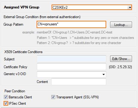 9. (optional) In the X509 Certificate Conditions section, enter matching conditions for the X509 client certificates. 10. 11. Step 8. Configure Group VPN Settings 1. 2. 3. 4.