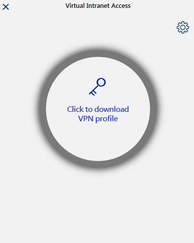 Downloading VPN Profiles VPN profiles must be downloaded in order to connect VIA. To download a VPN profile: 1. Open VIA. 2. Select Click to download VPN profile on the VPN download screen.